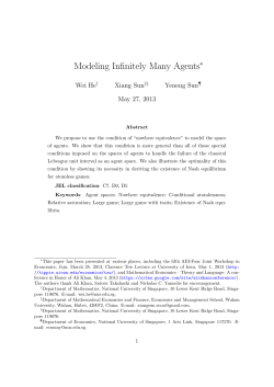 Modeling Infinitely Many Agents