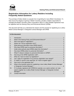 Registration Information for Lottery Retailers Including Frequently