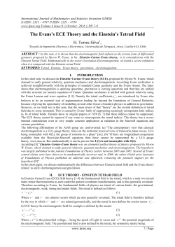 The Evans`s ECE Theory and the Einstein`s Tetrad Field