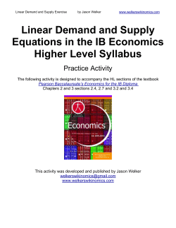 Linear Demand and Supply Equations in the IB
