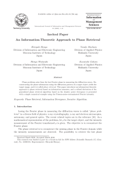 Invited Paper An Information-Theoretic Approach to Phase Retrieval