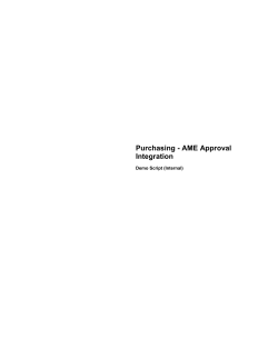 Purchasing - AME Approval Integration