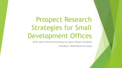 Prospect Research Strategies for Small Development Offices