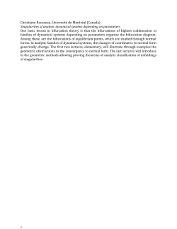 Christiane Rousseau, Universit&eacute; de Montr&eacute;al (Canada) Singularities