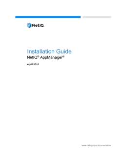 NetIQ&reg; AppManager&reg; Installation Guide