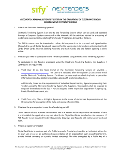 e-Tendering Guidelines - MMRDA eTendering System
