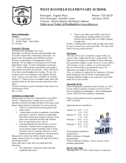 Dates to Remember - West Bayfield Elementary School