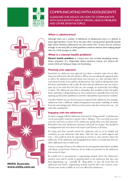 CommuniCAtinG witH AdolesCents - Mental Health First Aid Australia