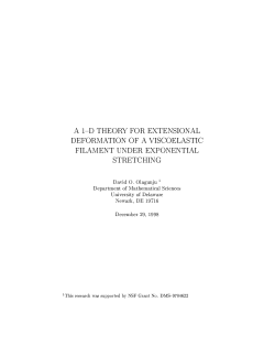 A 1-D THEORY FOR EXTENSIONAL DEFORMATION OF A