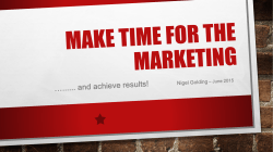 Make time for the Marketing - X