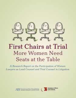 First Chairs at Trial - American Bar Association
