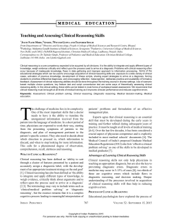 Teaching and Assessing Clinical Reasoning Skills