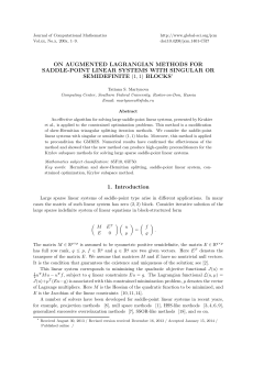 ON AUGMENTED LAGRANGIAN METHODS FOR SADDLE