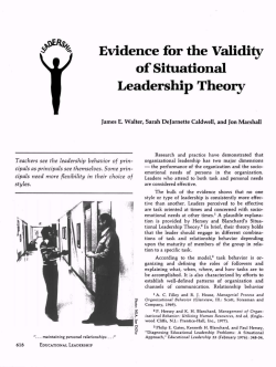 Evidence for the Validity of Situational Leadership Theory