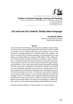 Sylven CLIL and non-CLIL students` beliefs about language
