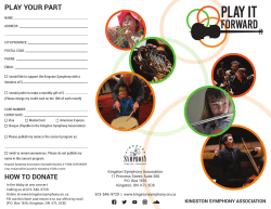 PLAY YOUR PART - Kingston Symphony