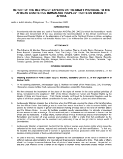 Draft Protocol to the African Charter on Human and Peoples` Rights
