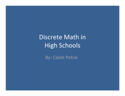Discrete Math in High Schools