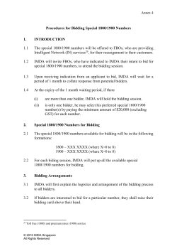 Procedures for Bidding Special 1800/1900 Numbers 1