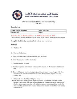 UNIV 1212: Critical Thinking and Problem Solving