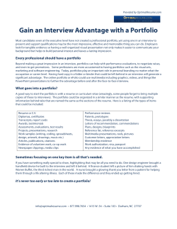 Gain an Interview Advantage with a Portfolio