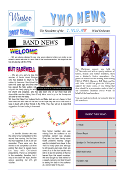 YWO Winter 2007 Newsletter - City of Glasgow Wind Orchestra
