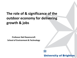 The Role and Significance of the Outdoor Economy for Delivering