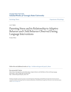 Parenting Stress and its Relationship to Adaptive Behavior and