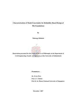 Characterisation of Model Uncertainty for Reliability