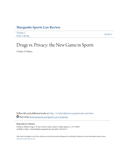 Drugs vs. Privacy: the New Game in Sports