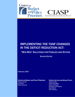 implementing the tanf changes in the deficit reduction act
