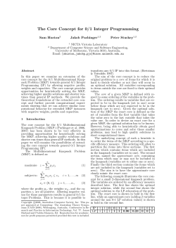 The Core Concept for 0/1 Integer Programming