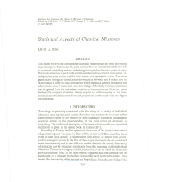 Statistical Aspects of Chemical Mixtures