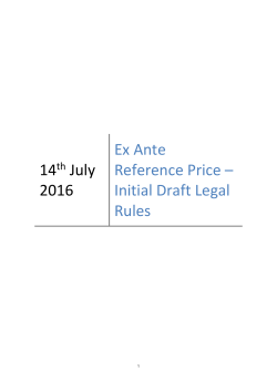 I-SEM Rules WG Ex Ante Reference Price Initial Legal Draft with