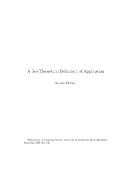 A Set-Theoretical Definition of Application