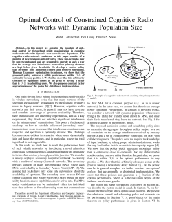 Optimal control of constrained cognitive radio networks with dynamic