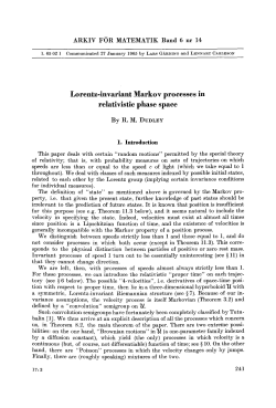 Lorentz-invariant Markov processes in relativistic