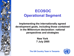 The UN Country Team in Tanzania Joint Assistance Strategy