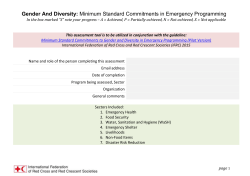 Gender Diversity Minimum Standard Commitments in