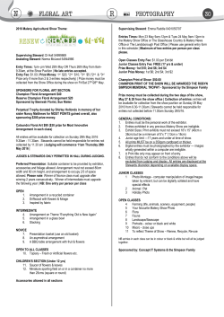 2016 Maleny Agricultural Show Theme: Supervising Steward: Di