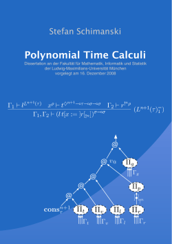 Polynomial Time Calculi - Elektronische Dissertationen der LMU