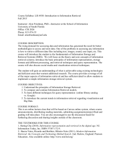 IR syllabus 2015 - FIU School of Computing and Information Sciences