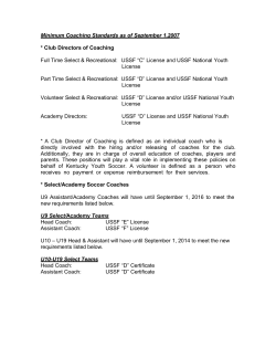 Minimum Coaching Standards