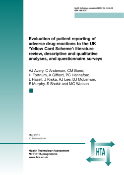 Evaluation of patient reporting of adverse drug reactions to the UK