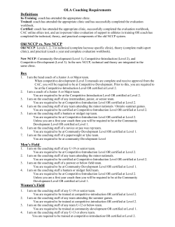 Coaching Requirements - Oakville Minor Lacrosse Association