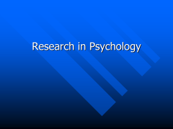 History of Psychology and Research