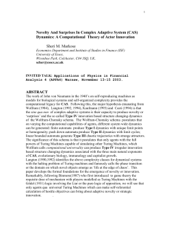 Novelty And Surprises In Complex Adaptive System (CAS) Dynamics