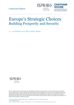 an essay on the berlin conference about europe`s strategic choices