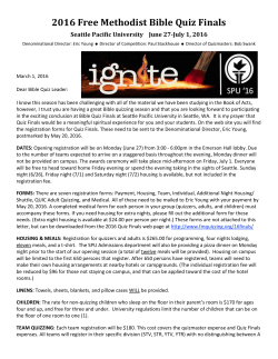 Free Methodist Bible Quiz Finals