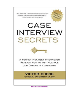 Case Interview Secrets: A Former McKinsey